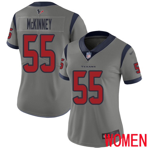 Houston Texans Limited Gray Women Benardrick McKinney Jersey NFL Football #55 Inverted Legend->houston texans->NFL Jersey